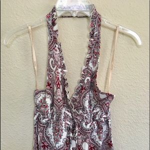 Floral pattern halter neck top